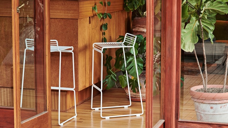 Hee Bar stool designed by Hee Welling for HAY, HAY outdoor bar stool, Hee collection by Hee Welling HAY