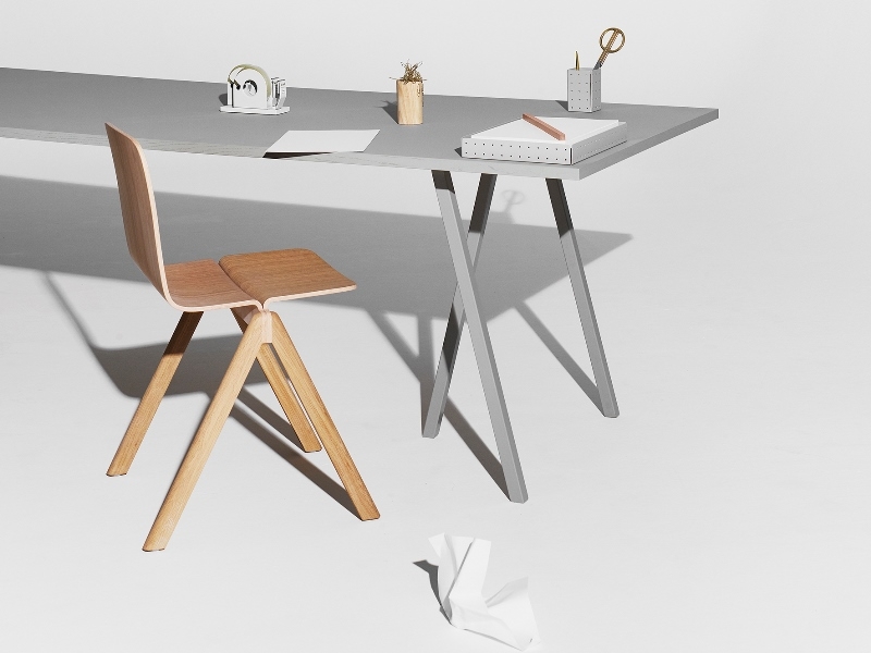 Loop Stand table by HAY, Loop table designed by Leif Jørgensen, J77 and J110 chairs by HAY
