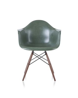 Vintage colour reintroduced Eames fiberglass chair, deep seafoam vintage colour shell for Eames fiberglass chair 