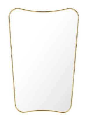 FA33 Mirror designed by Gio Ponti, Gubi wall mirror by Gio Ponti, Gubi brass frame mirror