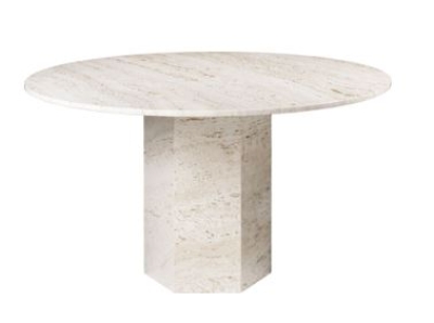 Epic dining table designed by GamFratesi, Gubi Travertine table, Gubi Marble table designed by Gam Fratesi