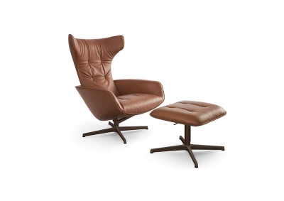 Onsa Chair designed by Mauro Lipparini for Walter Knoll, Walter Knoll Onsa Lounge chair and ottoman