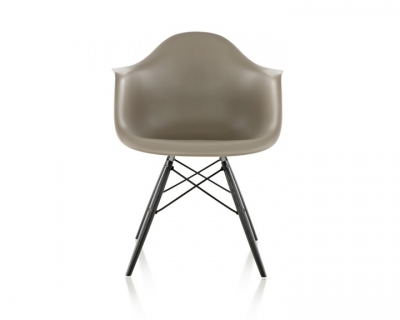 eames moulded plastic armchair with dowel base, Eames plastic side chair on dowel base